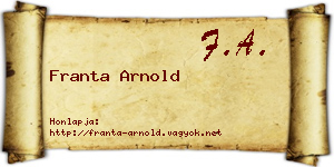 Franta Arnold névjegykártya