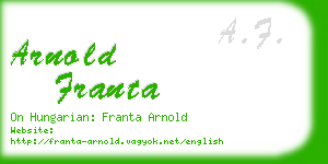 arnold franta business card